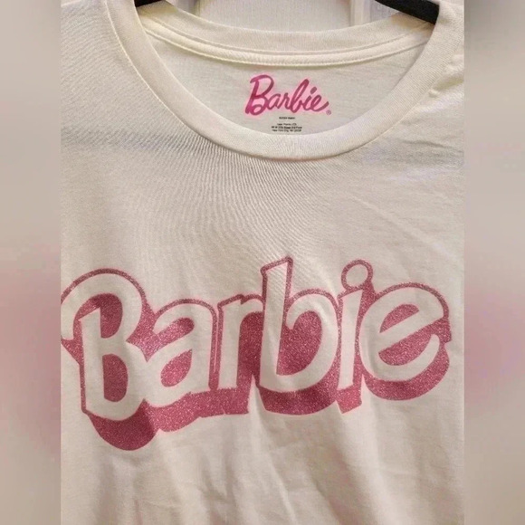 Barbie Juniors XL Glitter Crew Neck Tshirt (NWT) - Picture 2 of 3